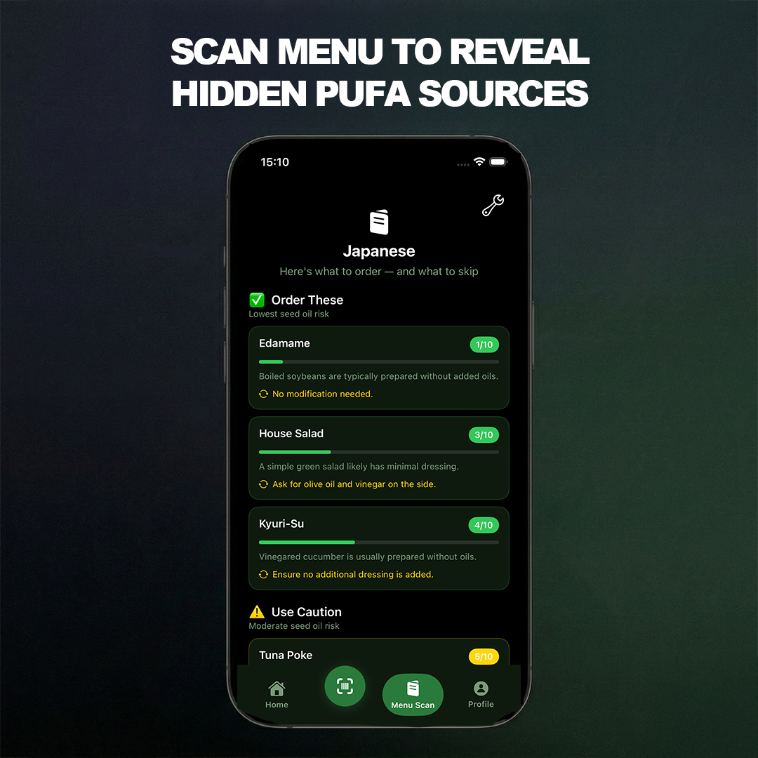 Track Inflammation, Reduce Brain Fog & Avoid Seed Oils (iOS ONLY)