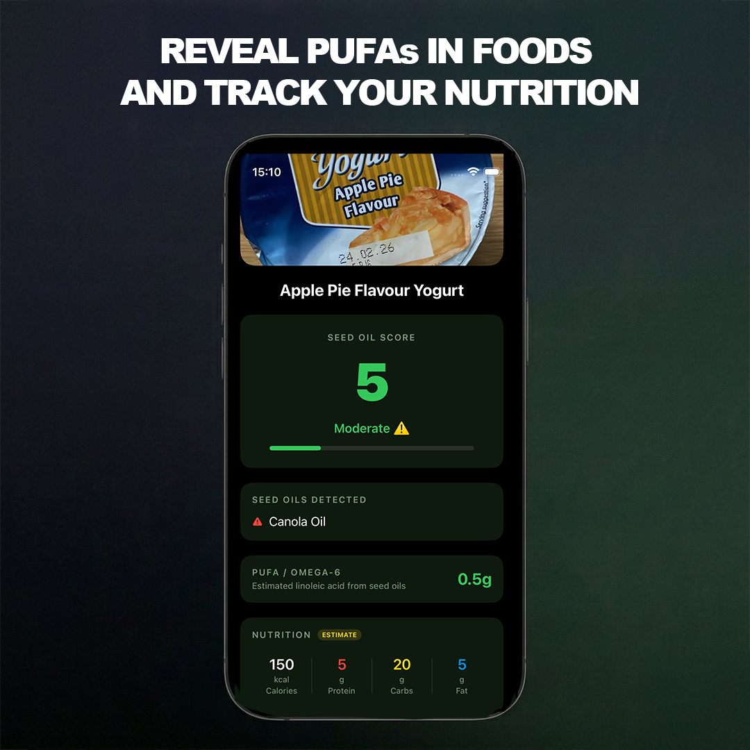 Track Inflammation, Reduce Brain Fog & Avoid Seed Oils (iOS ONLY)